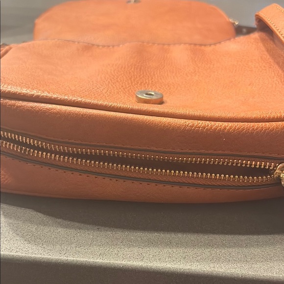 Tan Crossbody Bag with Adjustable Strap and Soft Leather Finish - Picture 9 of 9